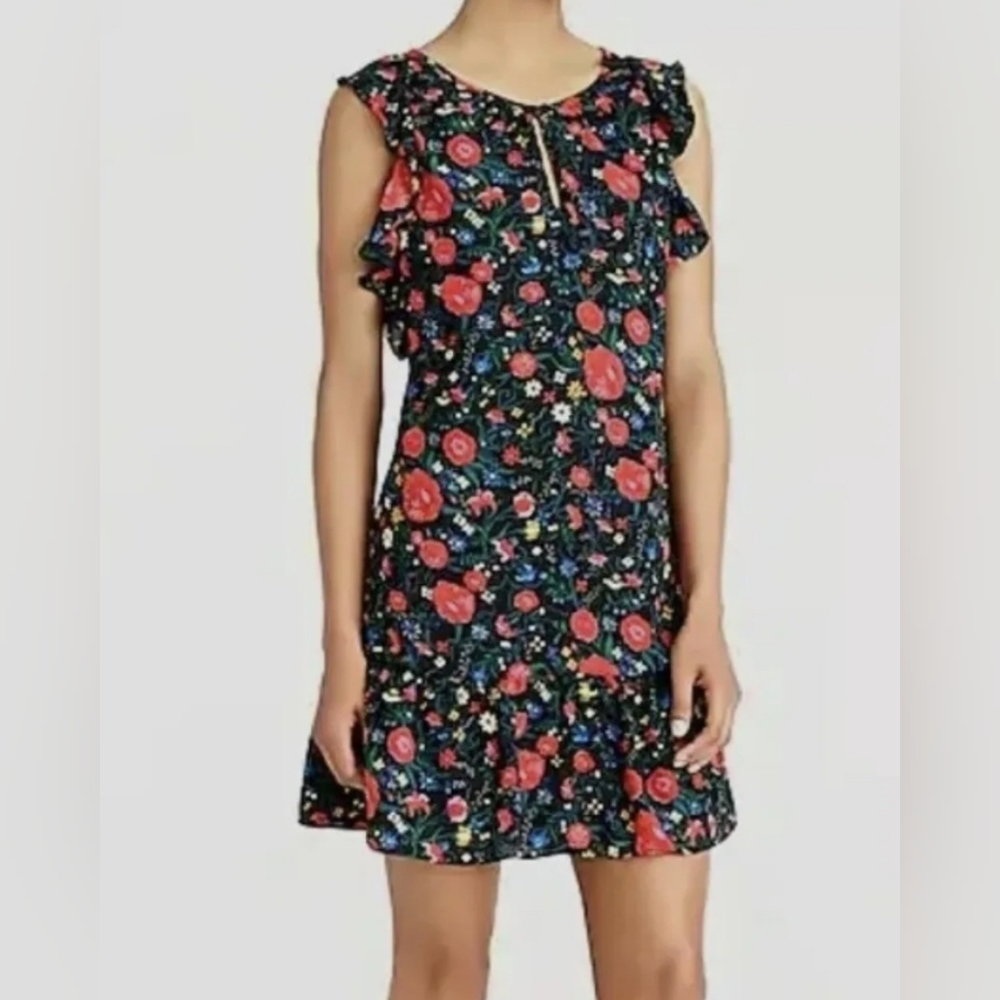 J CREW Floral Flutter Sleeve Dress